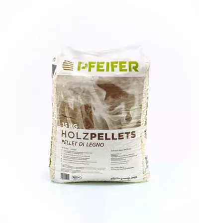 Pellet di legno Pfeifer certificati – Lotto da 15 tonnellate (1.000 sacchi da 15 kg) EcoFiamma Italia