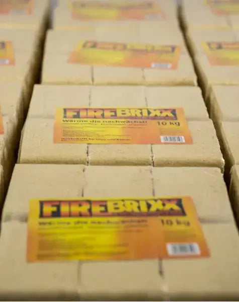 Mattonelle di legno FireBrixx 10 kg (pallet 960 kg) EcoFiamma Italia