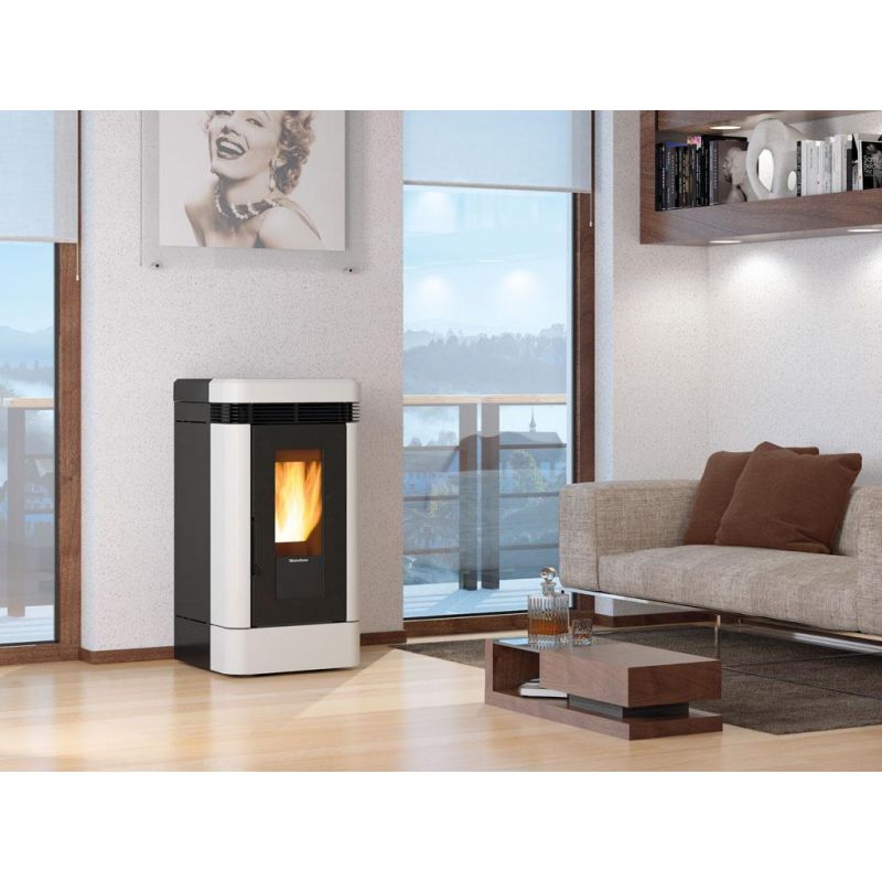Stufa a pellet ceramica - EXTRAFLAME Lucia 13 kW EcoFiamma Italia